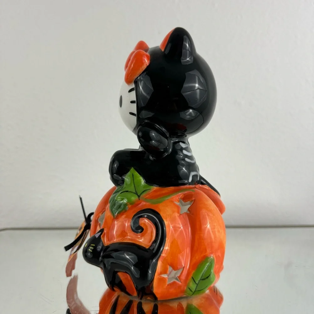 Hello Kitty Blue Sky Halloween Pumpkin Jack-O-Lantern Tea Light Candle Holder